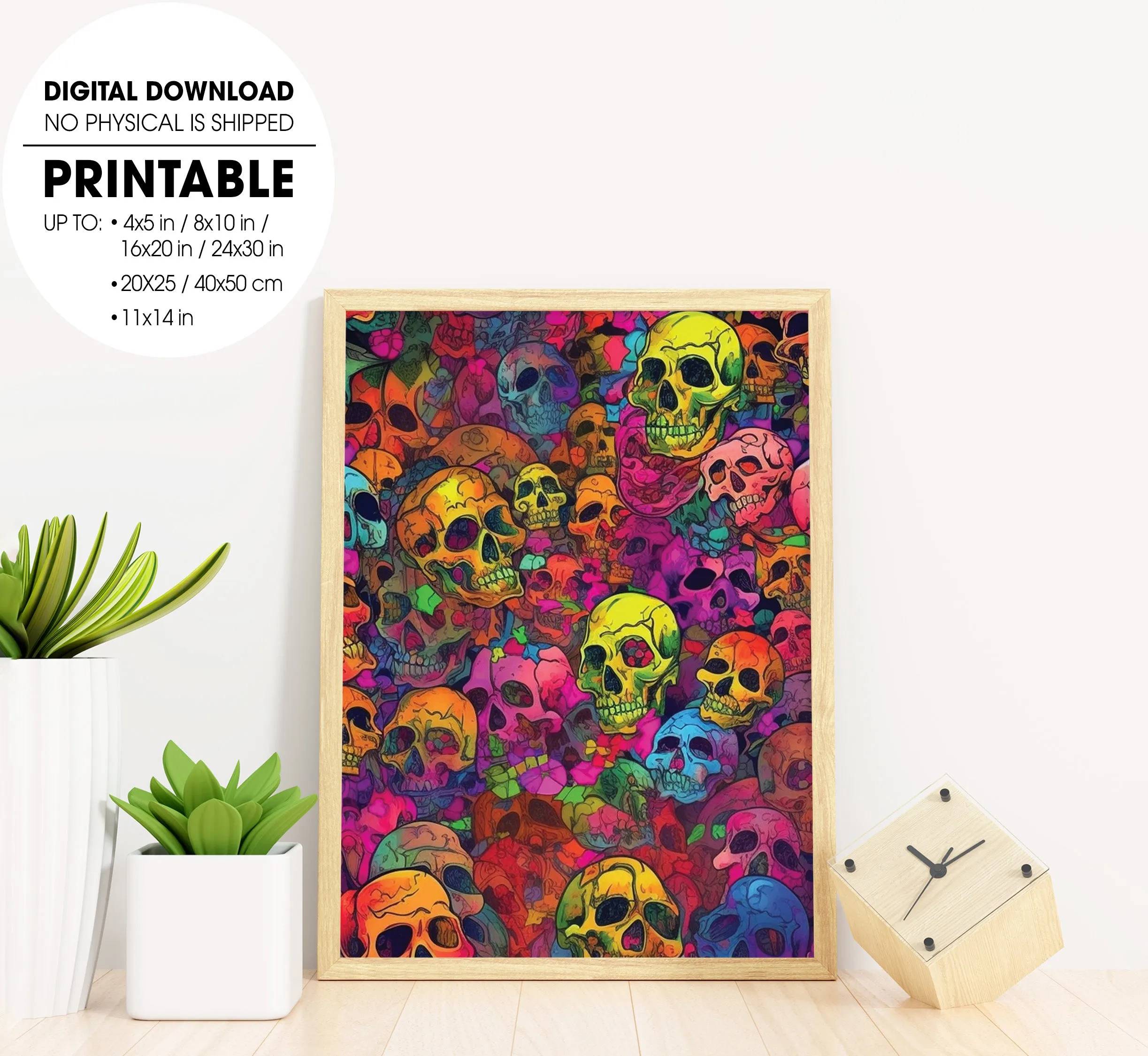 100 Skull And Roses, Horror Gift, Messed Up Parterns, Repetitive Skull, Poster Design, Printable Art