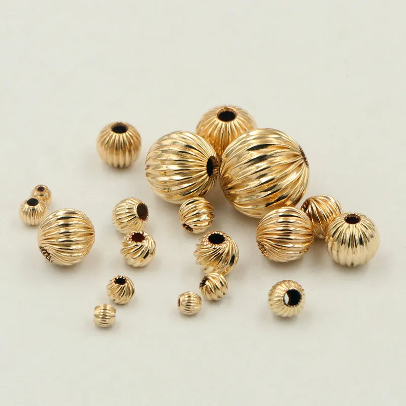 14K Gold Beads Necklace with American Craftsmanship