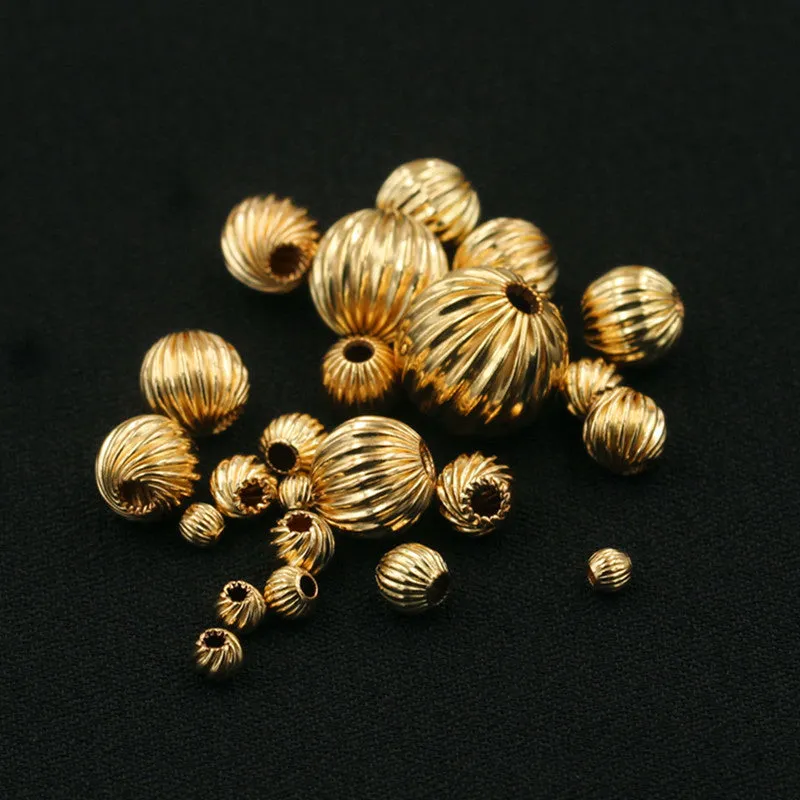 14K Gold Beads Necklace with American Craftsmanship