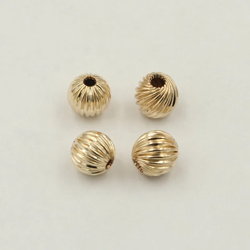 14K Gold Beads Necklace with American Craftsmanship