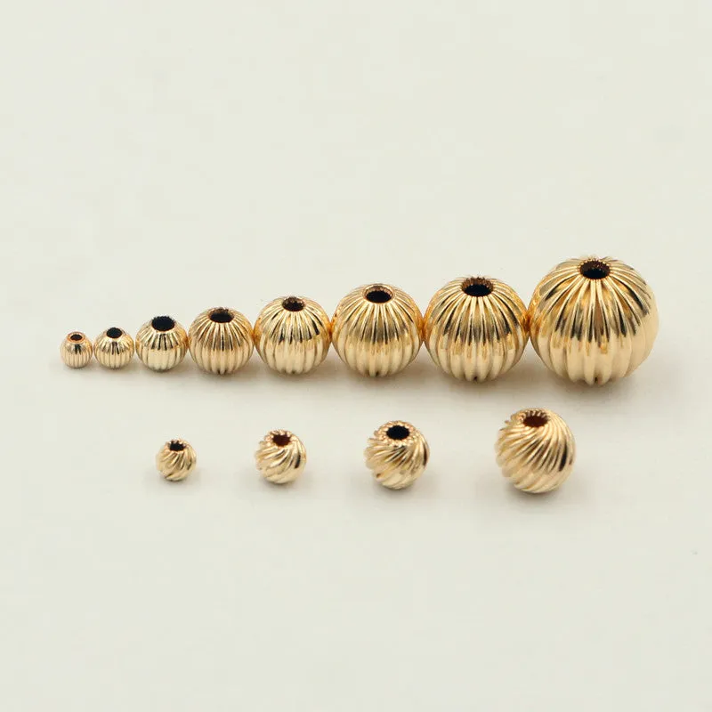 14K Gold Beads Necklace with American Craftsmanship