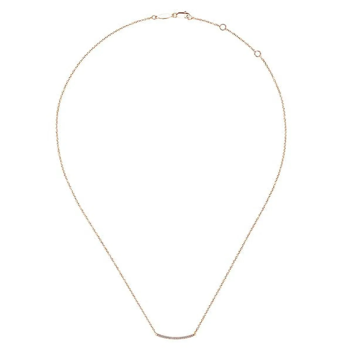 14K Rose Gold 18" Diamond Pavé Curved Bar Necklace - NK4273K45JJ