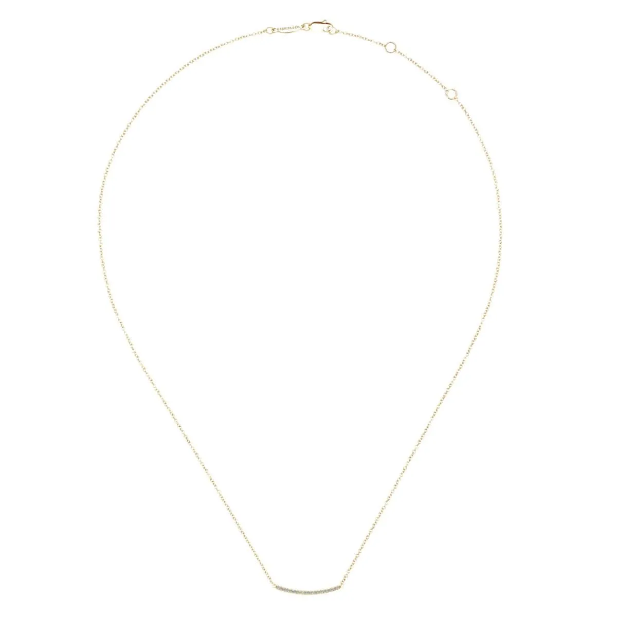 14K Yellow Gold 18" Diamond Pavé Curved Bar Necklace - NK4273Y45JJ