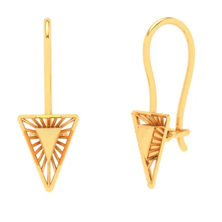 14KT Triangle Shape Gold Drop Earring From Amazea Collection