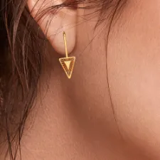 14KT Triangle Shape Gold Drop Earring From Amazea Collection
