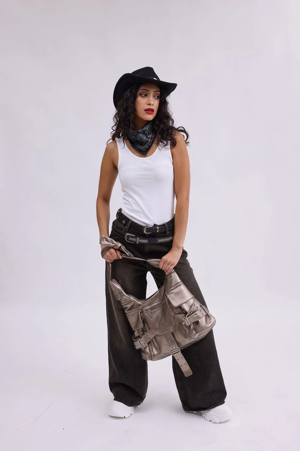 1688 - Complex Large Satchel Shoulder Bag