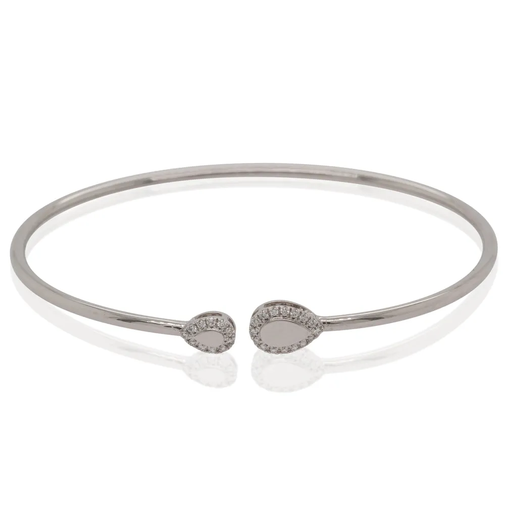 18ct White Gold Diamond Cuff Bracelet