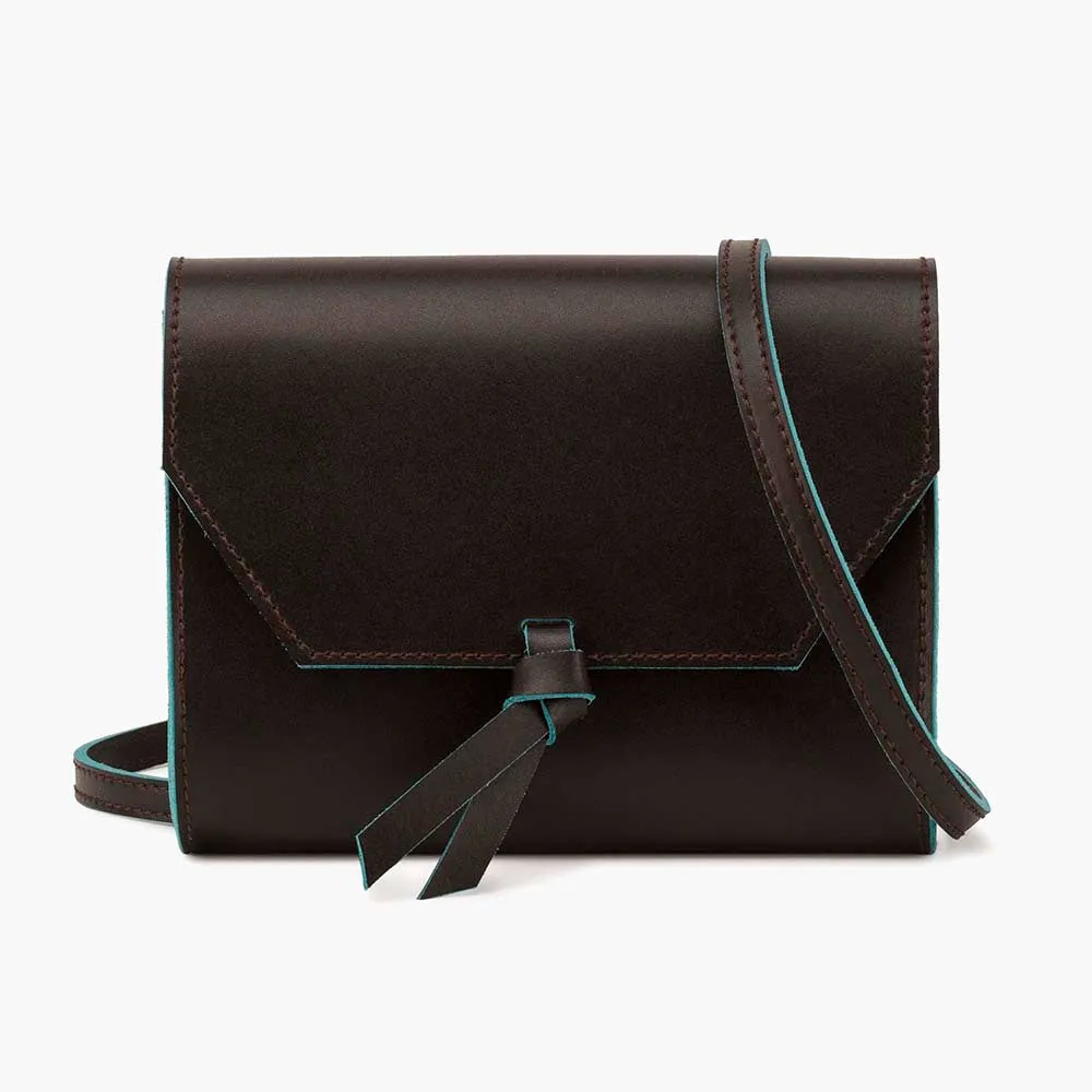 3-in-1 Leather Crossbody Belt Bag Clutch - Brown