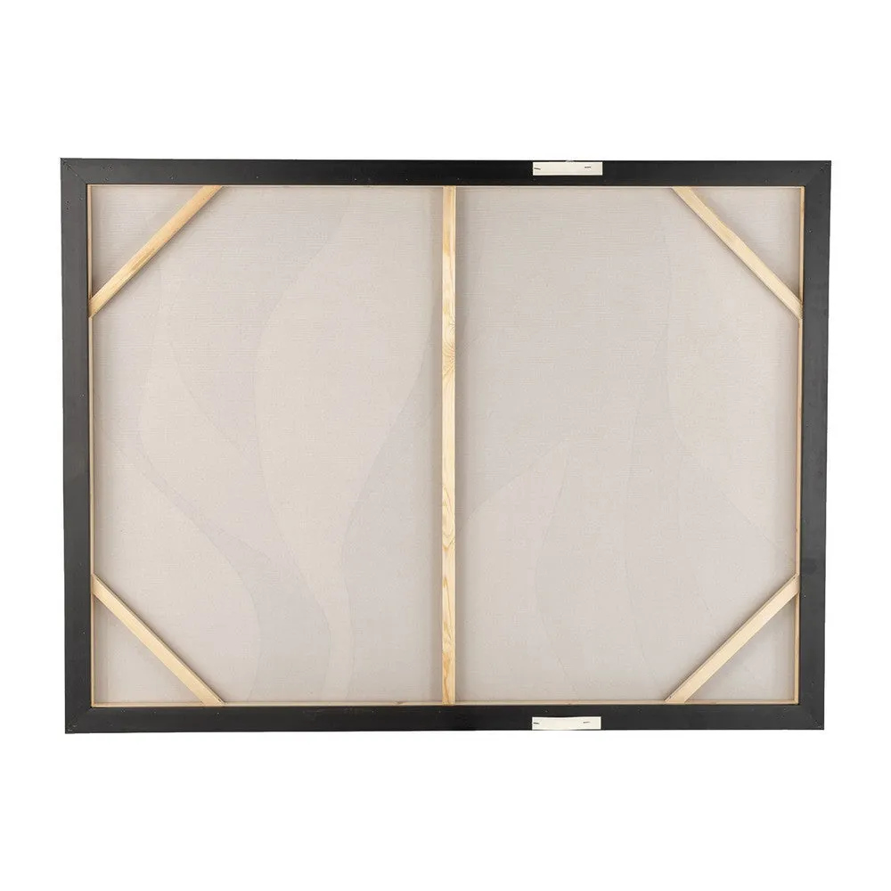 35 x 47 Framed Wall Art, Handpainted Green Waves Abstract Modern Sage Green By Casagear Home