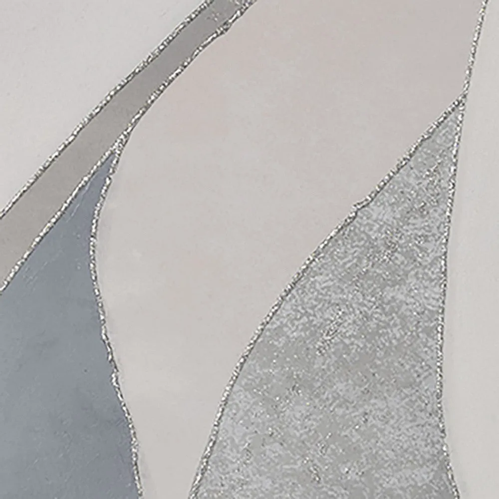 35 x 47 Framed Wall Art, Handpainted Green Waves Abstract Modern Sage Green By Casagear Home