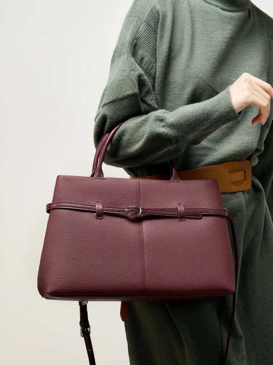 35CM Handheld Large Capacity Commuter Platinum Women's briefcase 2953 wine Red