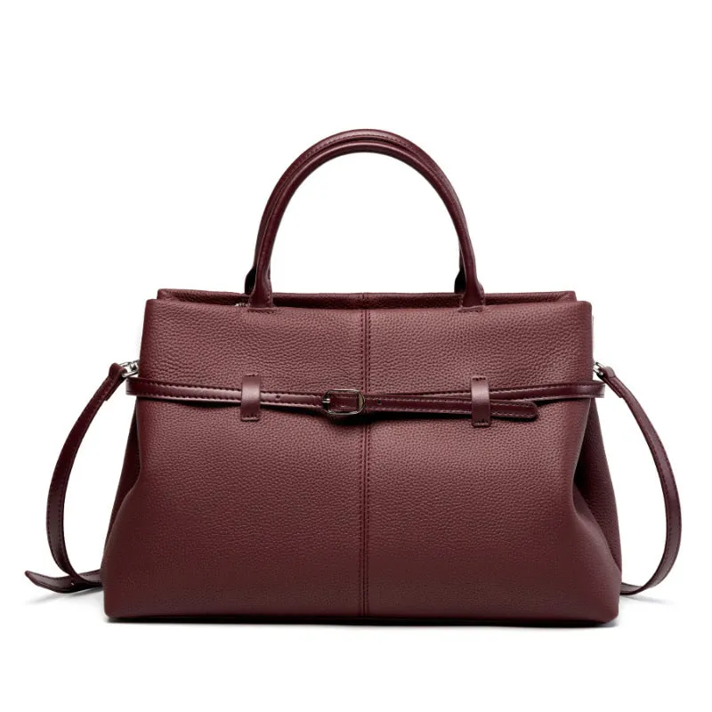 35CM Handheld Large Capacity Commuter Platinum Women's briefcase 2953 wine Red