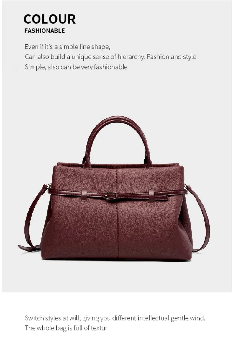 35CM Handheld Large Capacity Commuter Platinum Women's briefcase 2953 wine Red