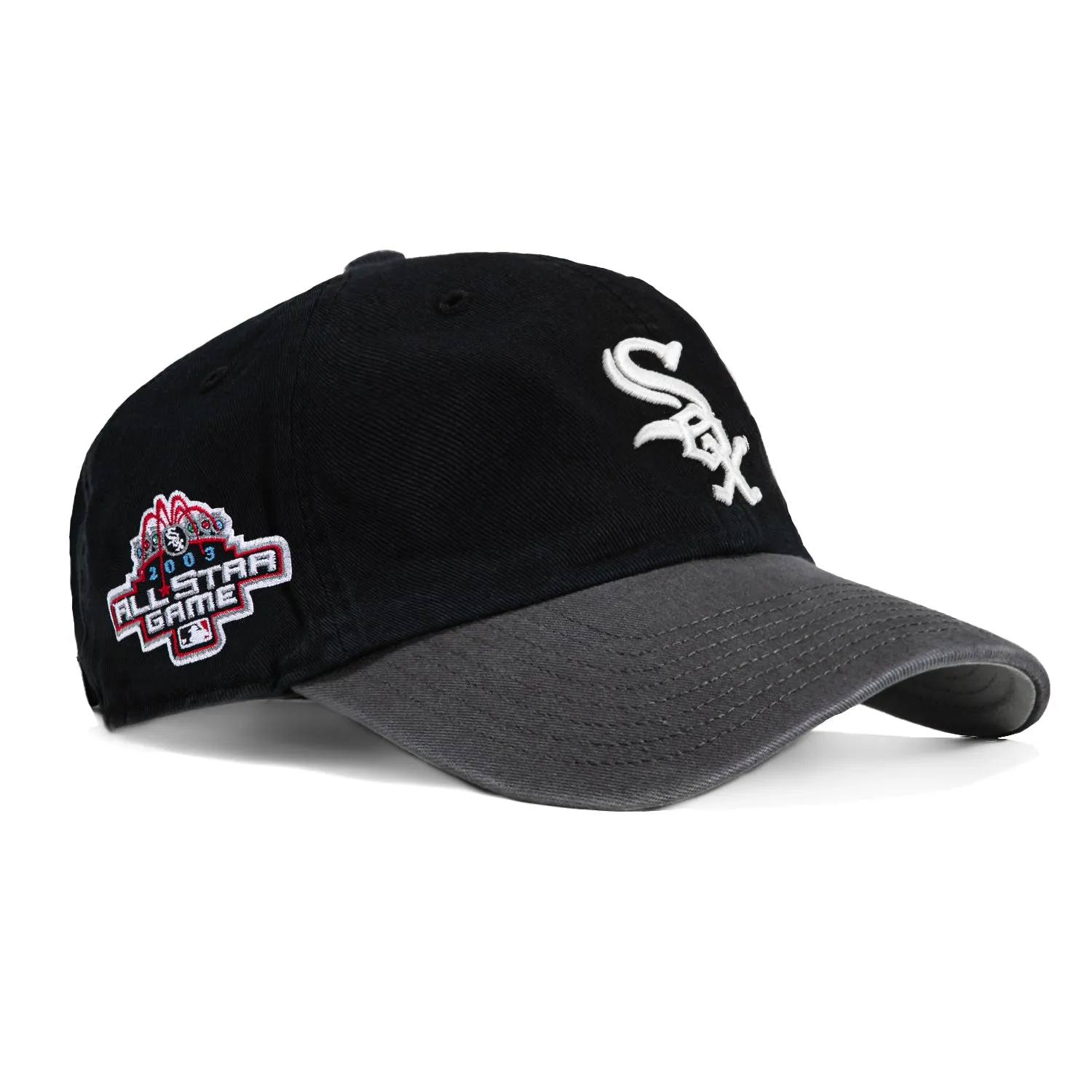 47 Brand Dark Glow Chicago White Sox 2003 All Star Game Patch Cleanup Adjustable Hat - Black, Graphite