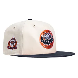 47 Brand Stone Dome Sureshot Captain Houston Astros 25th Anniversary Patch Snapback Logo Hat - White, Navy