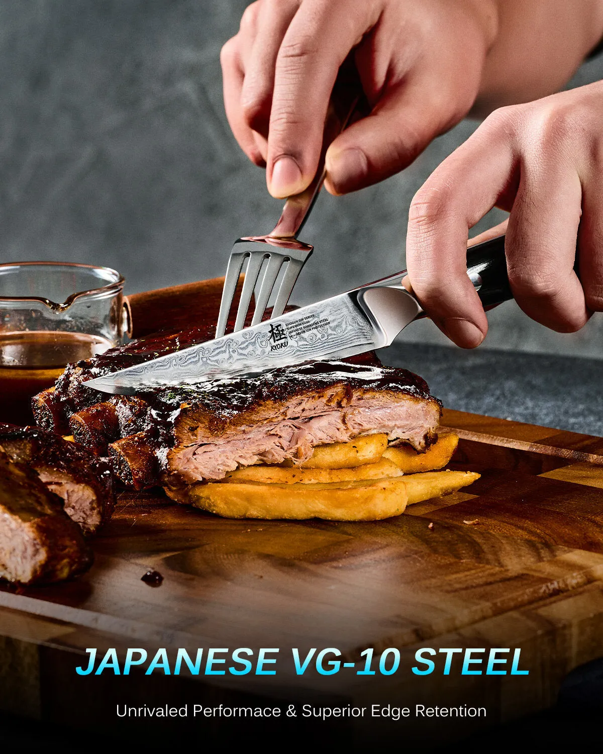 4pc Non-Serrated Damascus Steel Steak Knife Set | Shogun Series