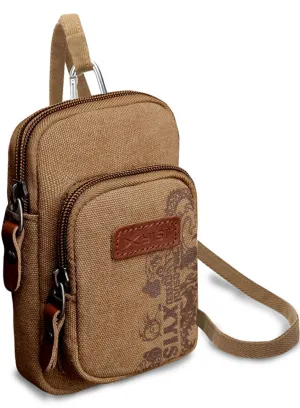 6 inch Canvas Phone Bag Multifunction Chest Bag