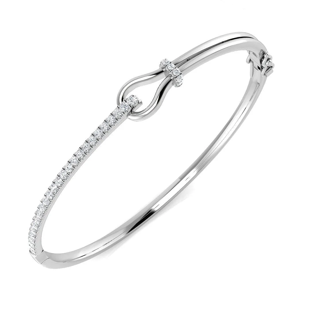 9ct White Gold 0.46ct Diamond Loop Bangle