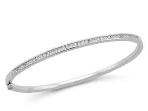 9ct White Gold 0.62ct Diamond Channel Set Bangle
