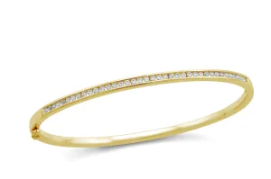 9ct Yellow Gold 0.63ct Diamond Channel Set Bangle