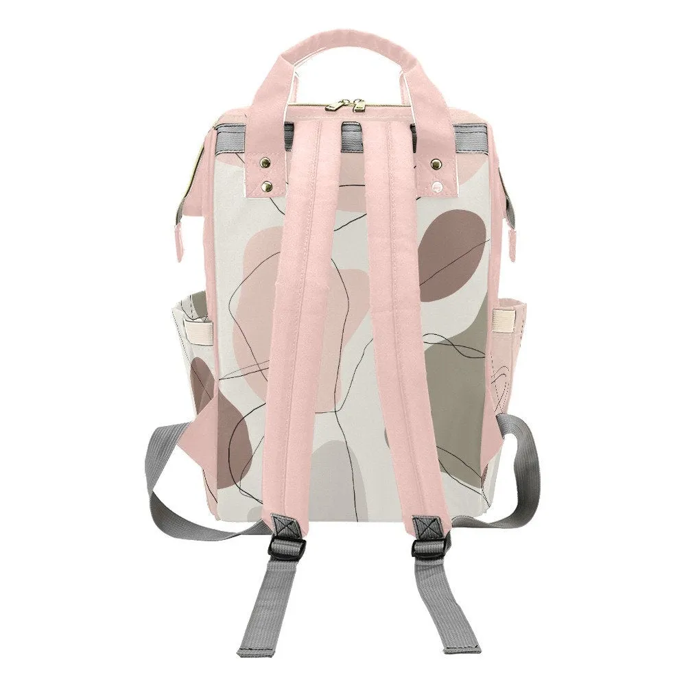 Abstract Pink Backpack, Pink Backpack, Women's Backpack, Women's bag, Abstract print bag, High Fashion Bag, Fashion Backpack