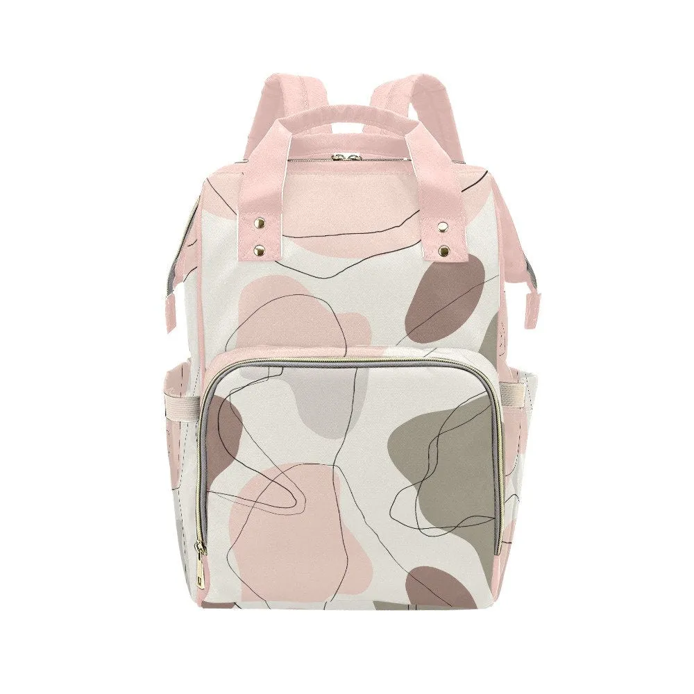 Abstract Pink Backpack, Pink Backpack, Women's Backpack, Women's bag, Abstract print bag, High Fashion Bag, Fashion Backpack