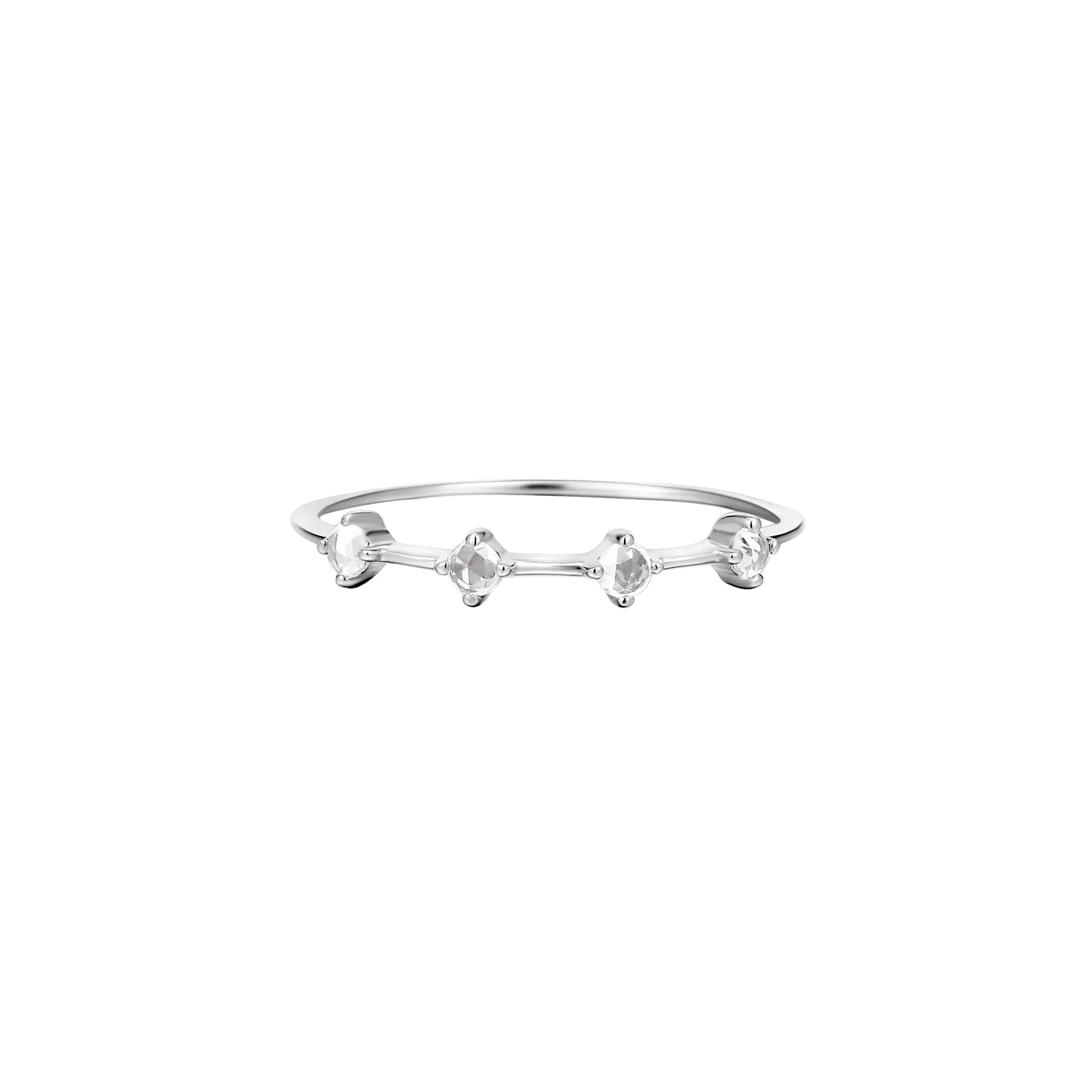 Abundantia | Notting Hill Ring | White Sapphire (Rose Cut) | 14K White Gold