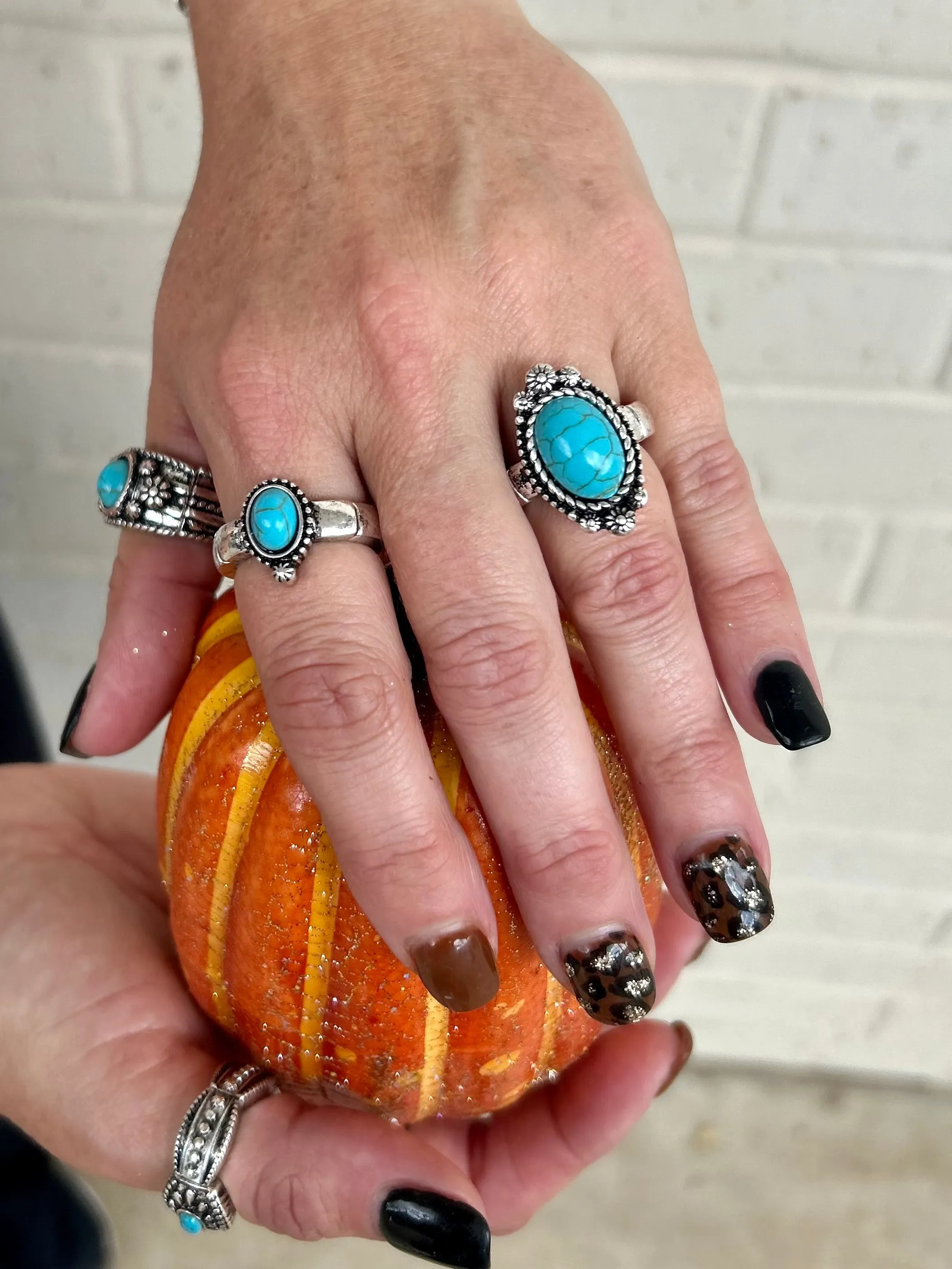 Adjust To Turquoise Ring Set