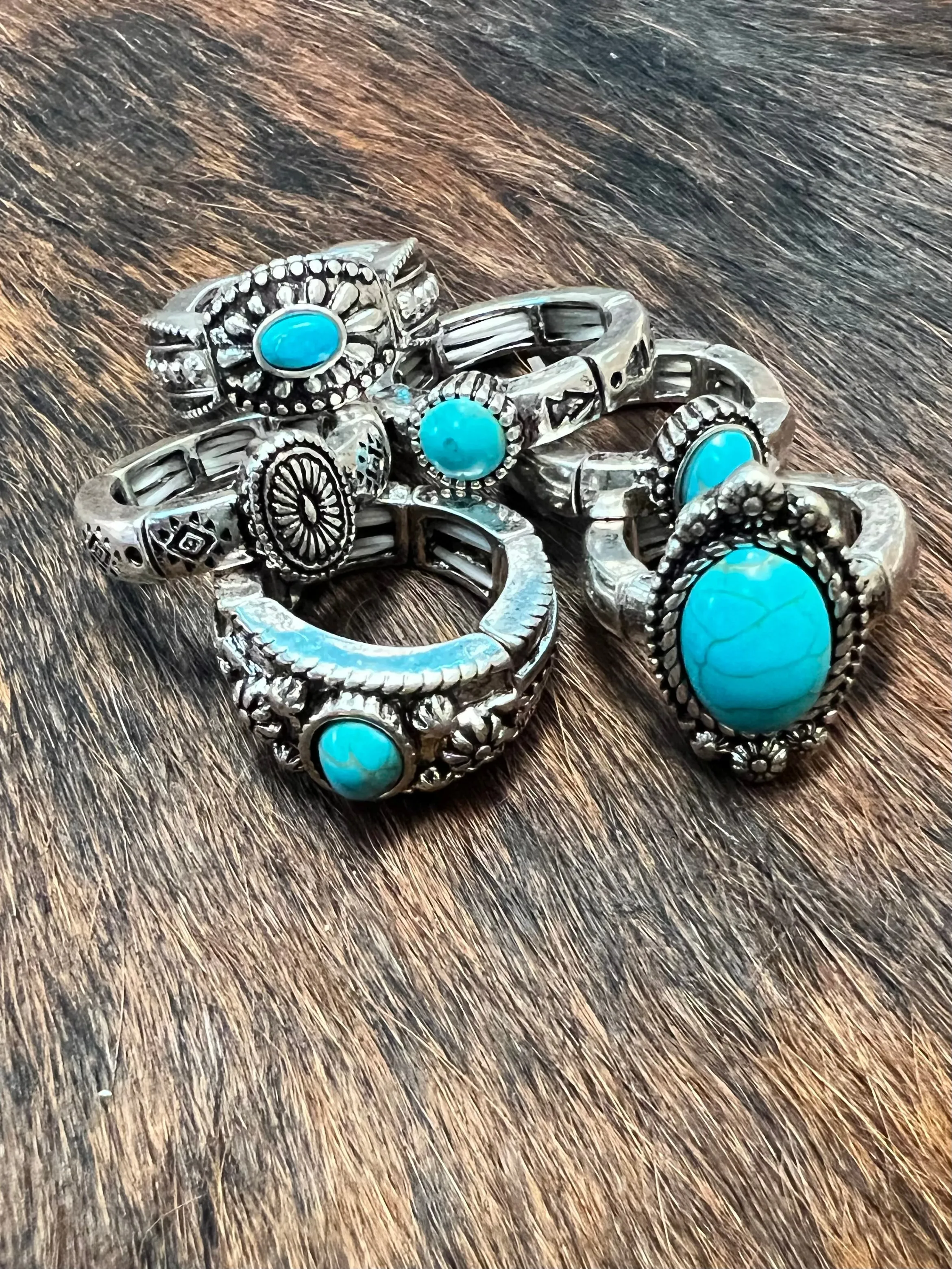 Adjust To Turquoise Ring Set