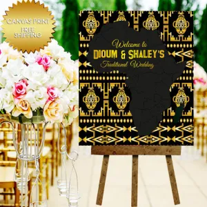 Africa Wedding Guest Book Canvas Sign
