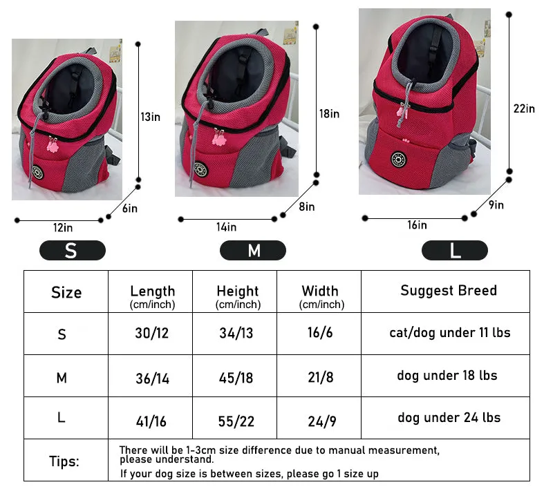 Aiitle Adjustable Mesh Outdoor Dog Backpack