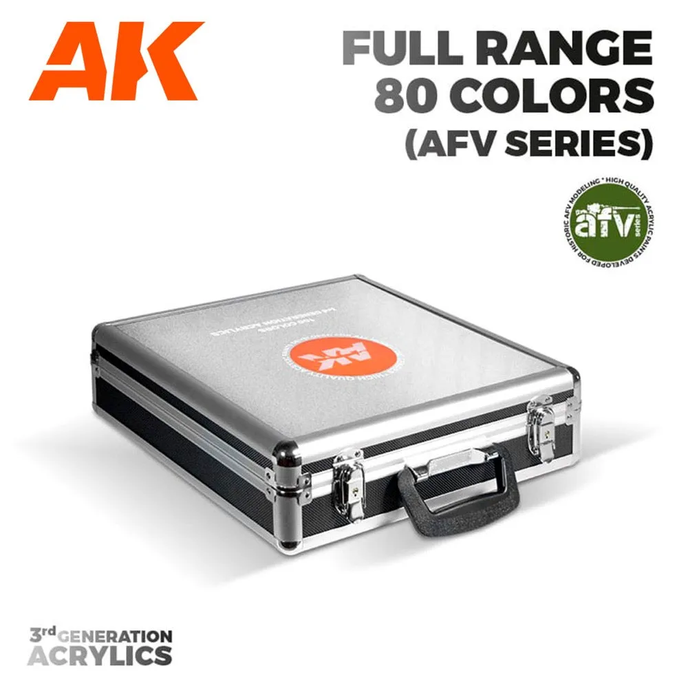 AK Interactive AK11703 Briefcase 80 Colours Acrylics 3 Gen AFV Series