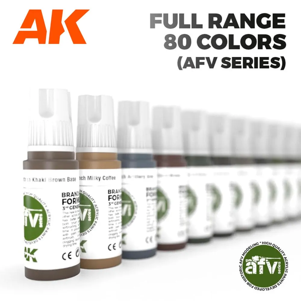 AK Interactive AK11703 Briefcase 80 Colours Acrylics 3 Gen AFV Series