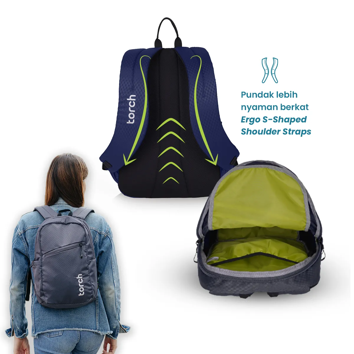 Almeria Tas Ransel Sekolah Torch 15L
