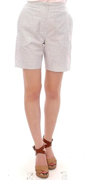 Andrea Incontri  Checkered Stretch Cotton Shorts