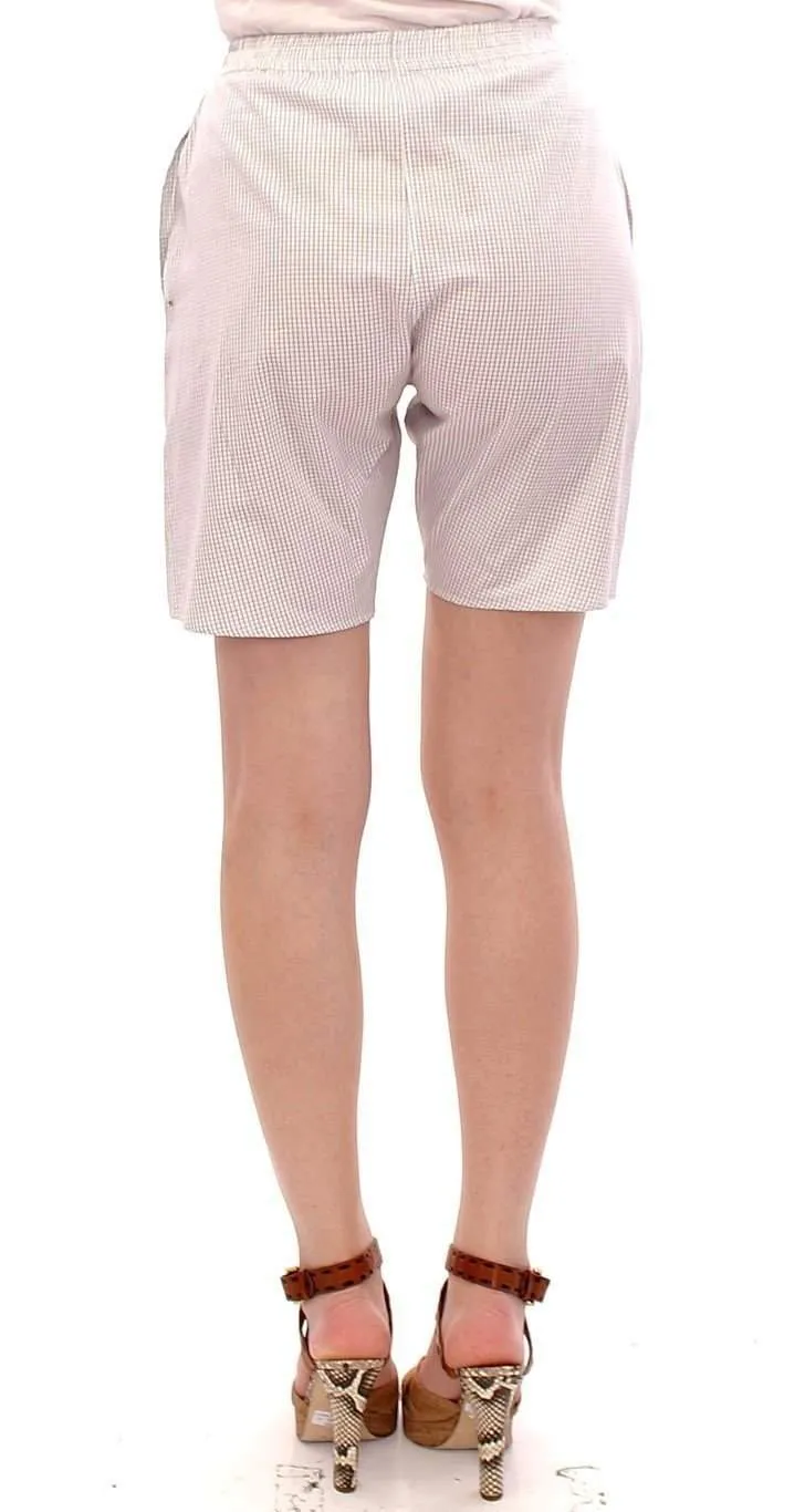 Andrea Incontri  Checkered Stretch Cotton Shorts