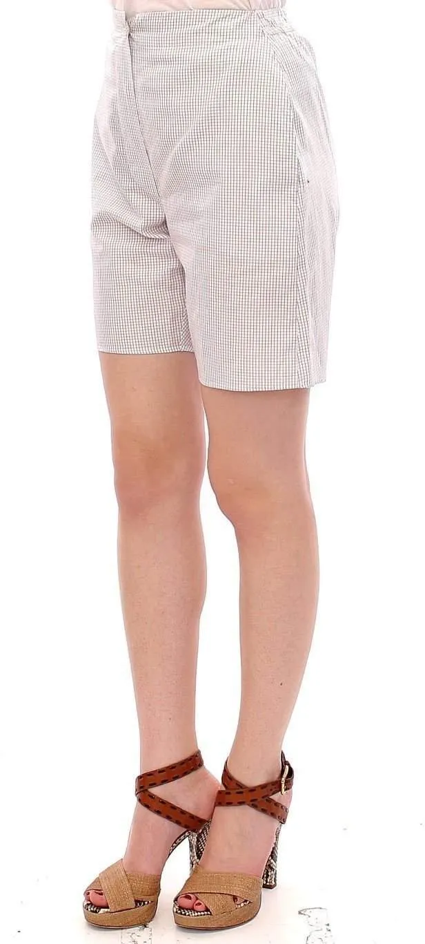 Andrea Incontri  Checkered Stretch Cotton Shorts