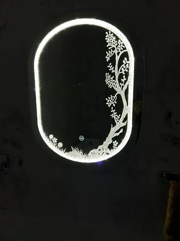 ARANAUT Arvind Sanitary Diamond Capsule Shaped Led Mirror with First/Second/Third Touch Sensor.