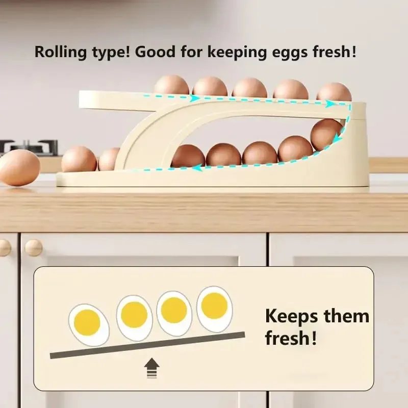 Automatic Rolling Egg Holder, Egg dispenser, Egg Storage