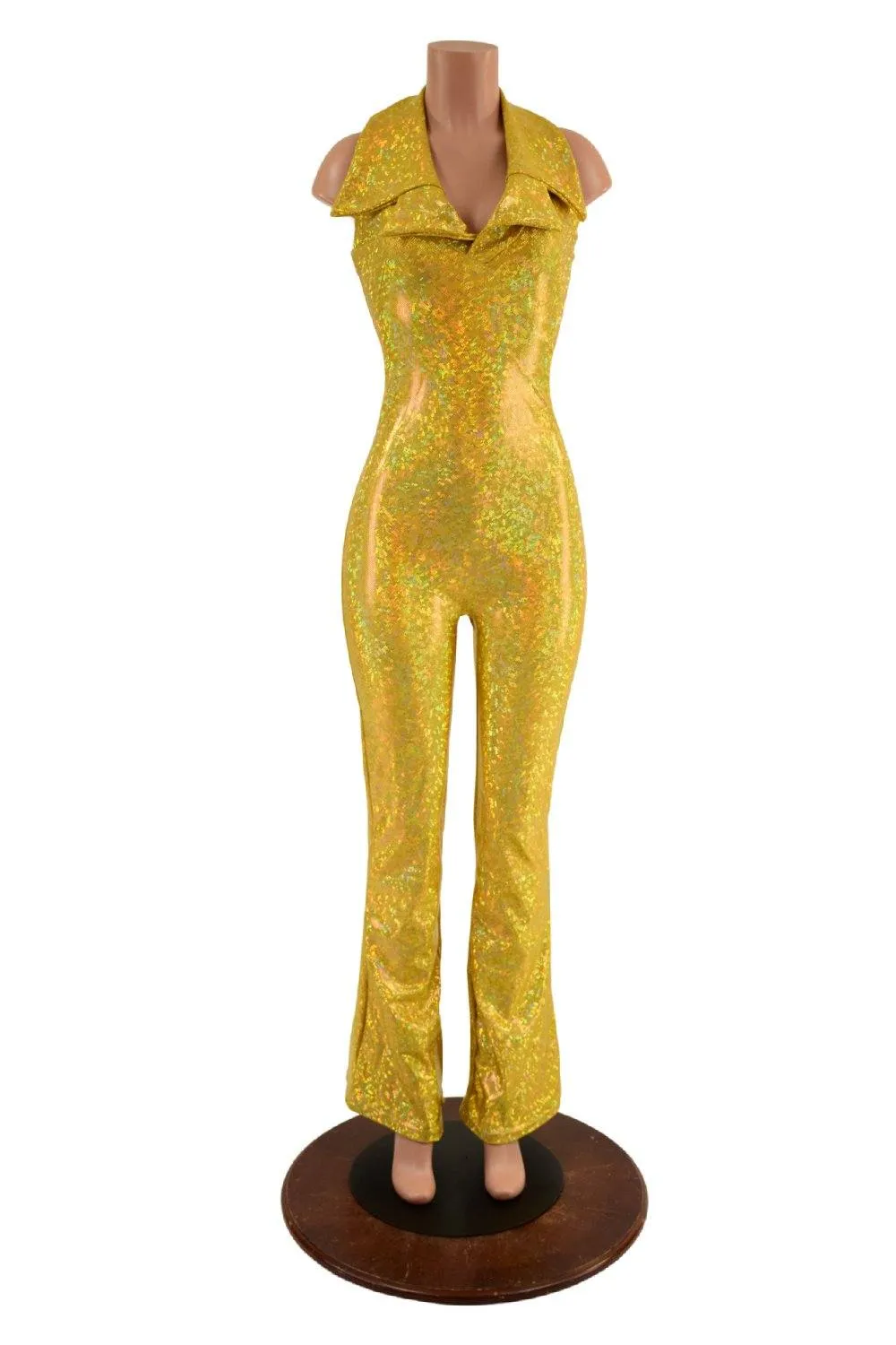 Backless Bootcut Catsuit with Showtime Collar