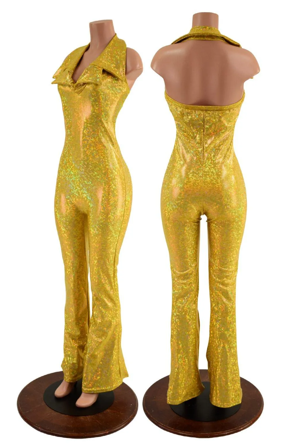 Backless Bootcut Catsuit with Showtime Collar
