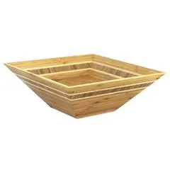 Bamboo Square Inlay Bowl 12''