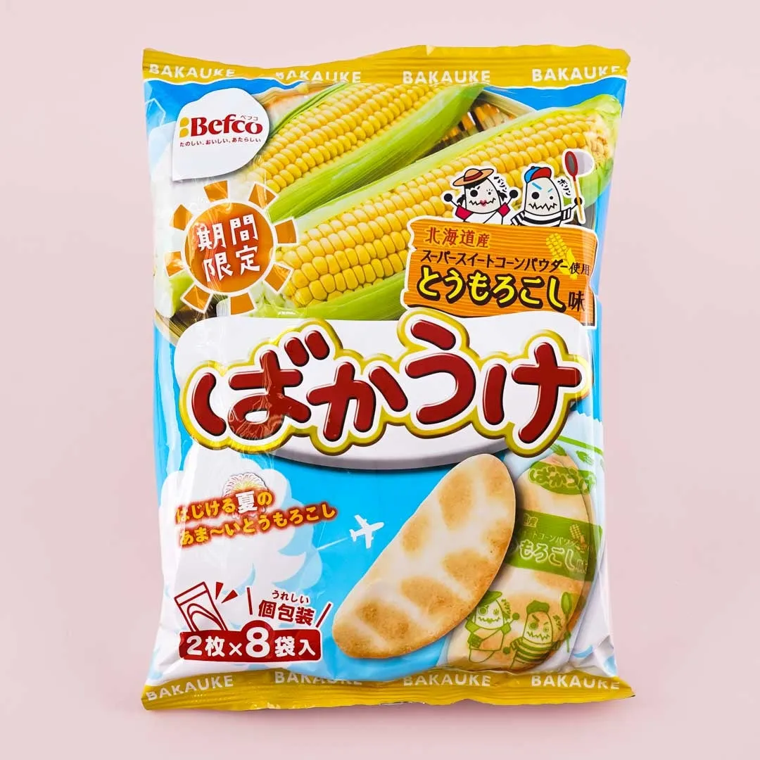 Befco Kuriyama Bakauke Rice Crackers - Hokkaido Corn