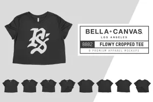 Bella   Canvas 8882 Flowy Cropped T-Shirt Mockups