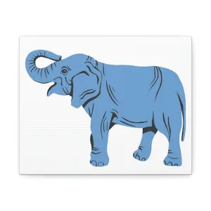Blue Elephant Stretched Canvas