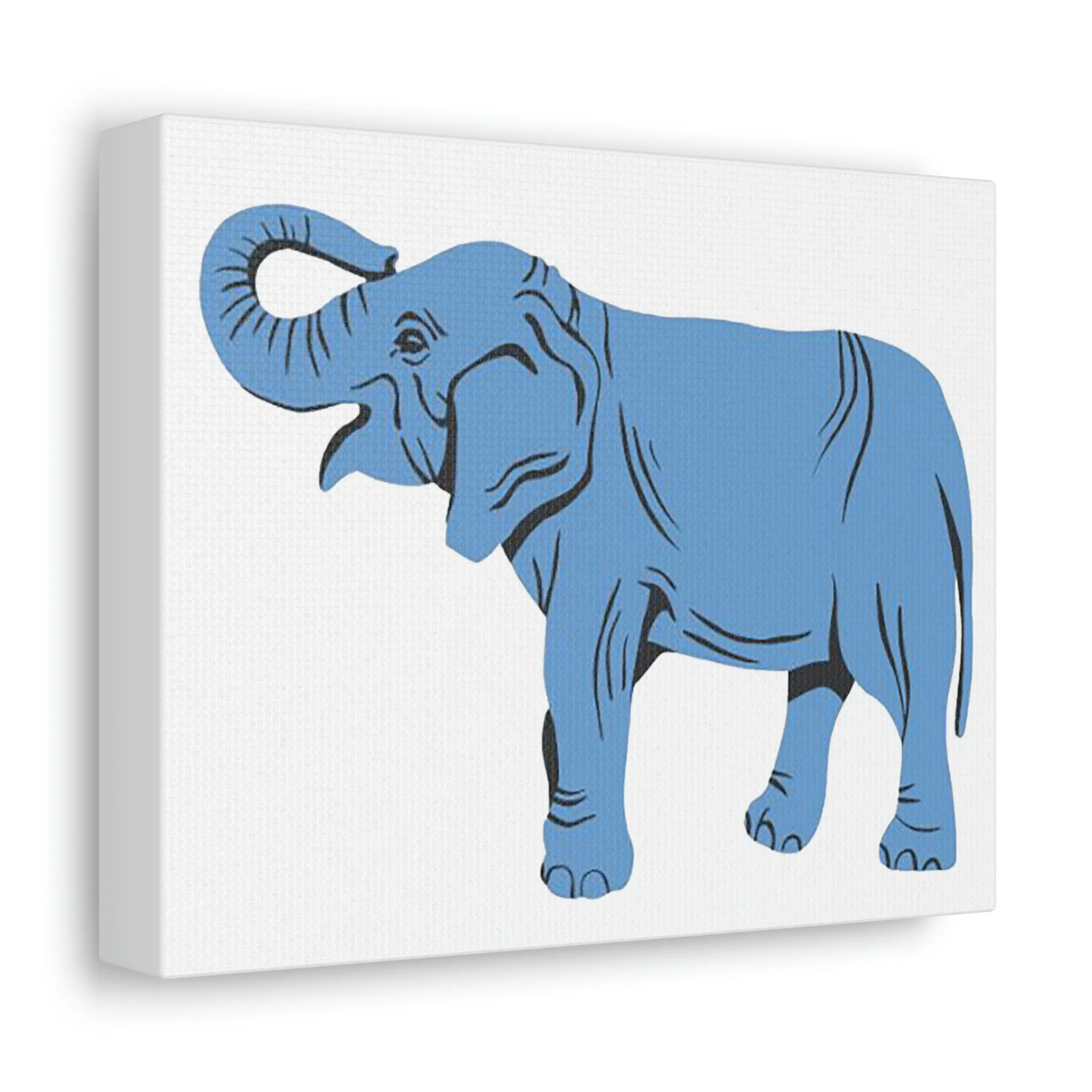 Blue Elephant Stretched Canvas
