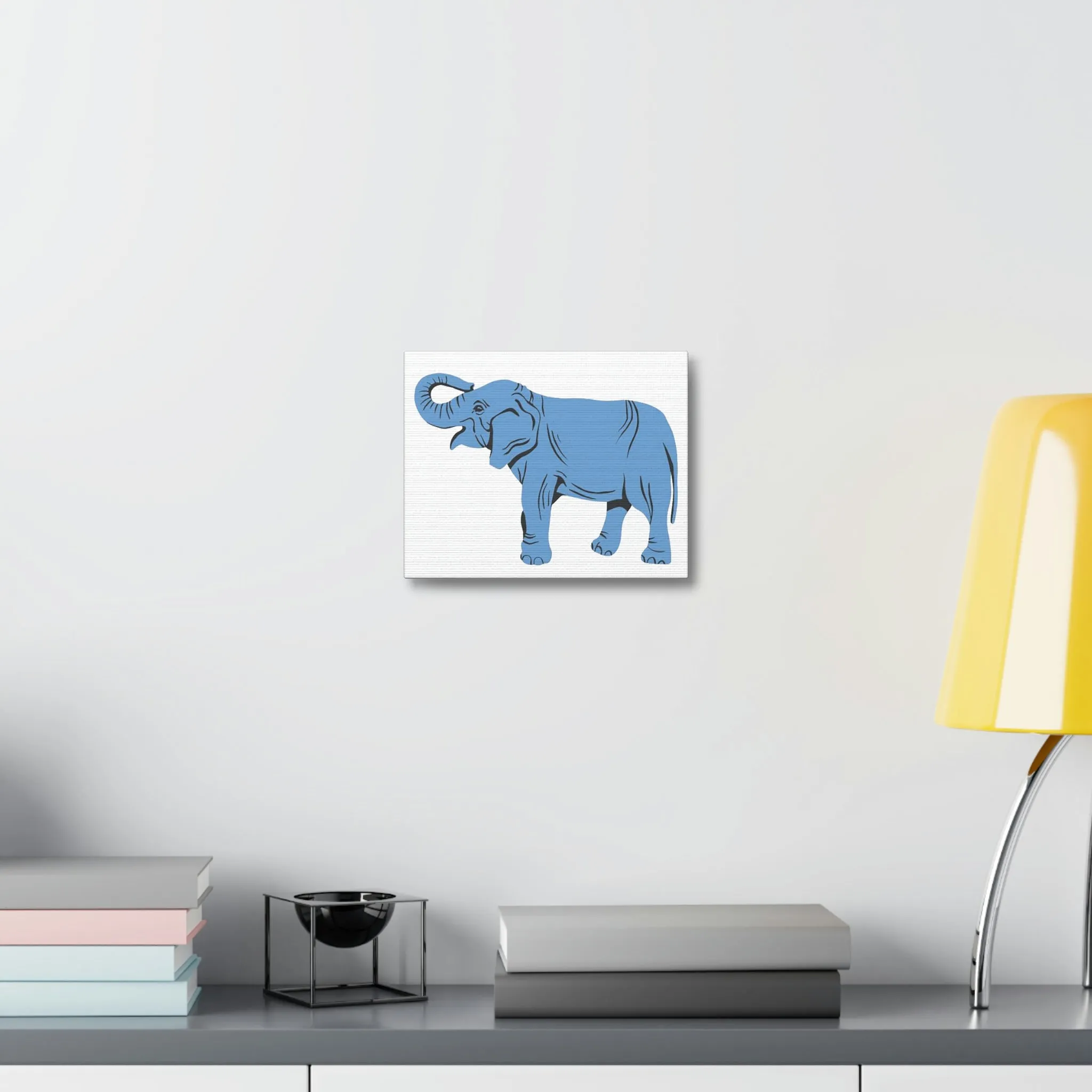 Blue Elephant Stretched Canvas