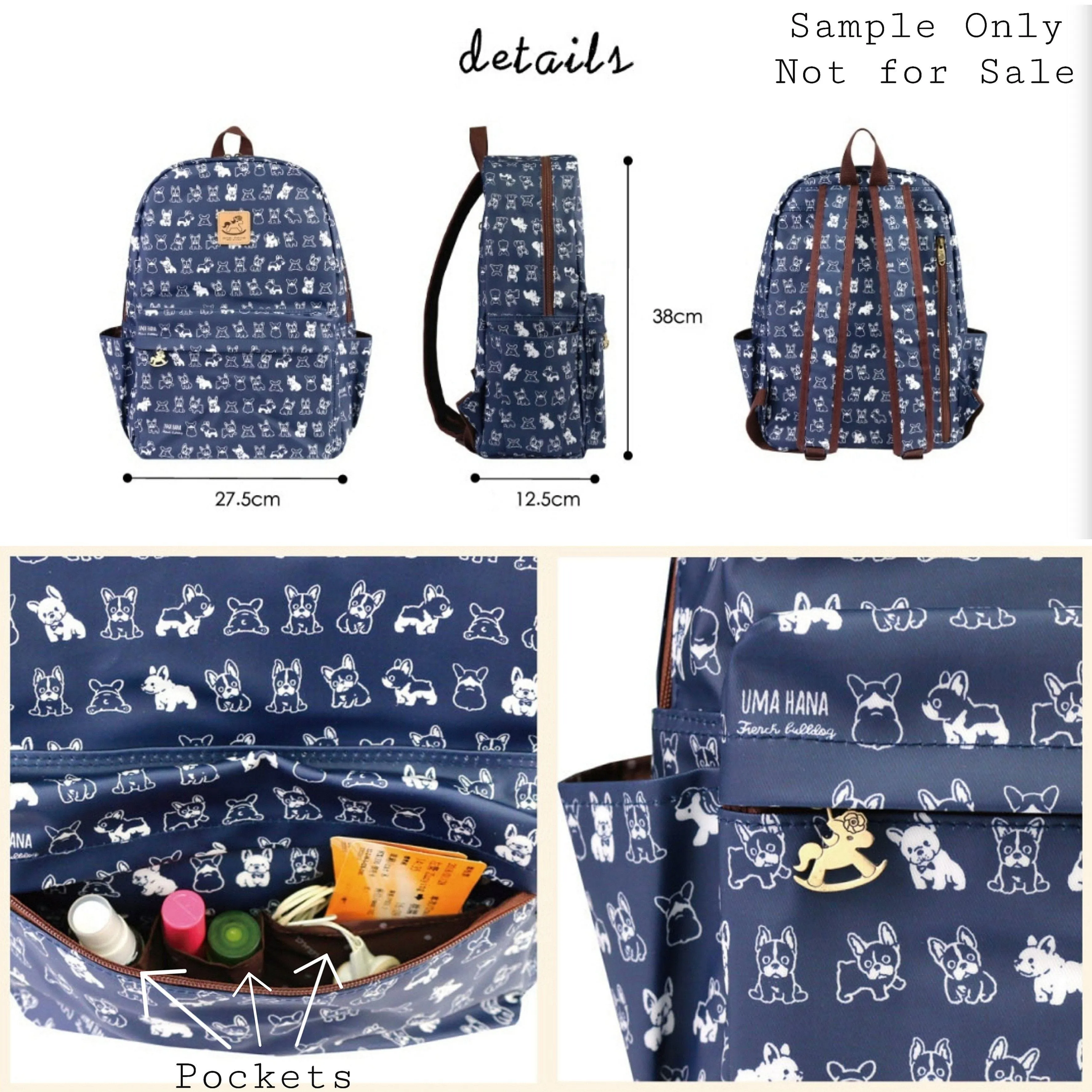 Blue Meow Cat Large Backpack