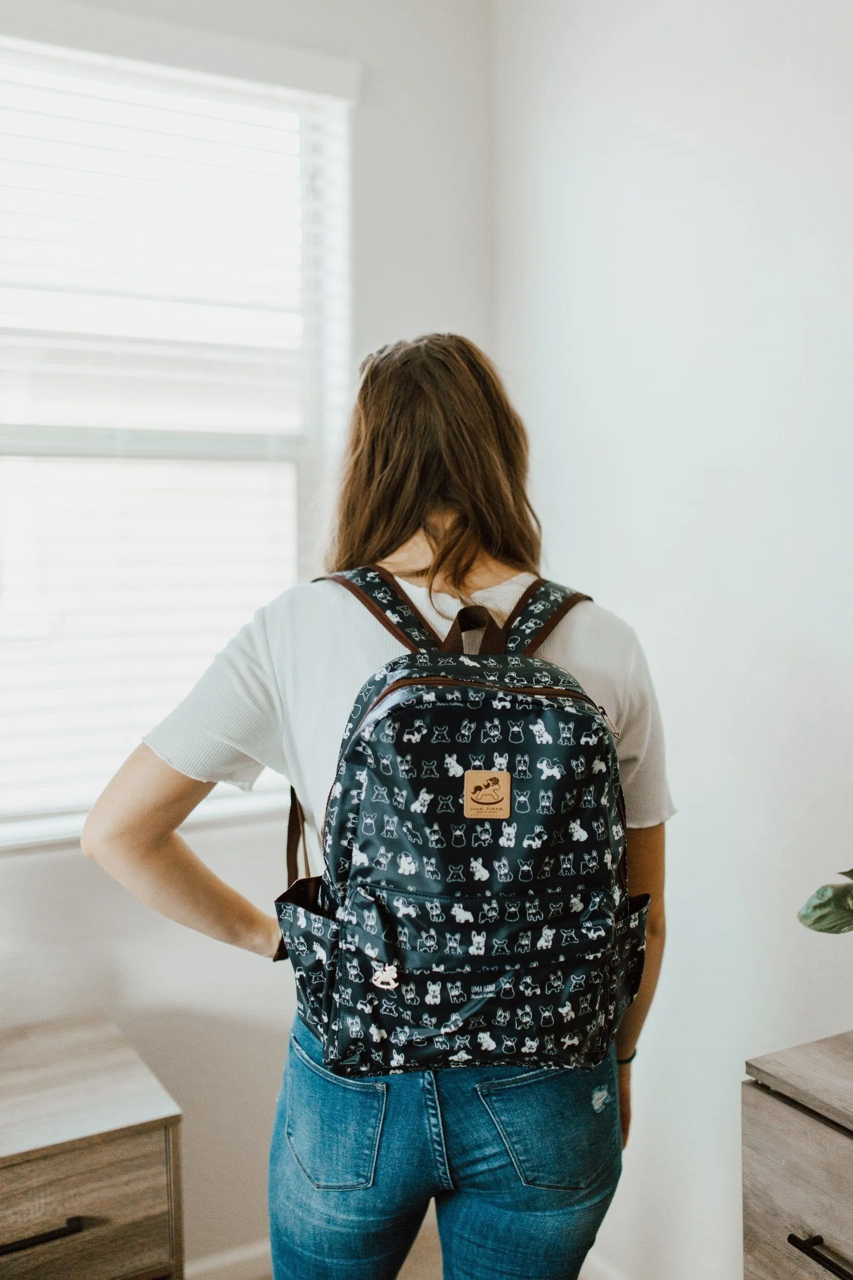 Blue Meow Cat Large Backpack