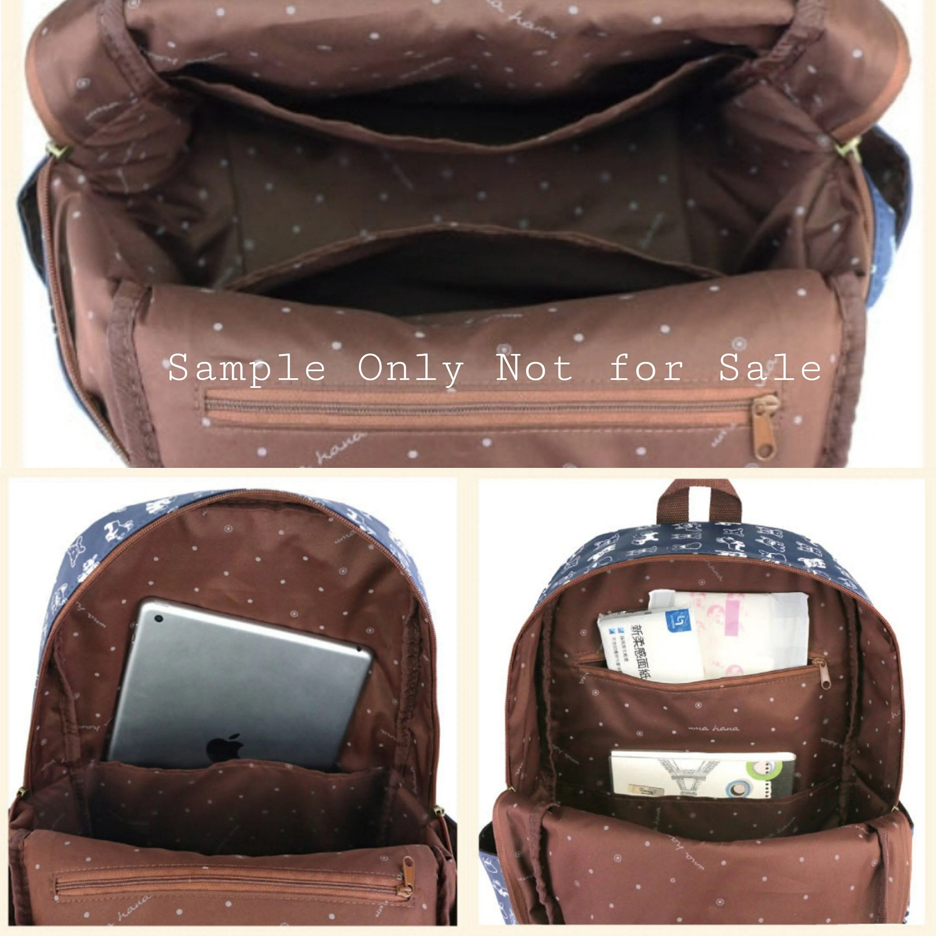 Blue Meow Cat Large Backpack